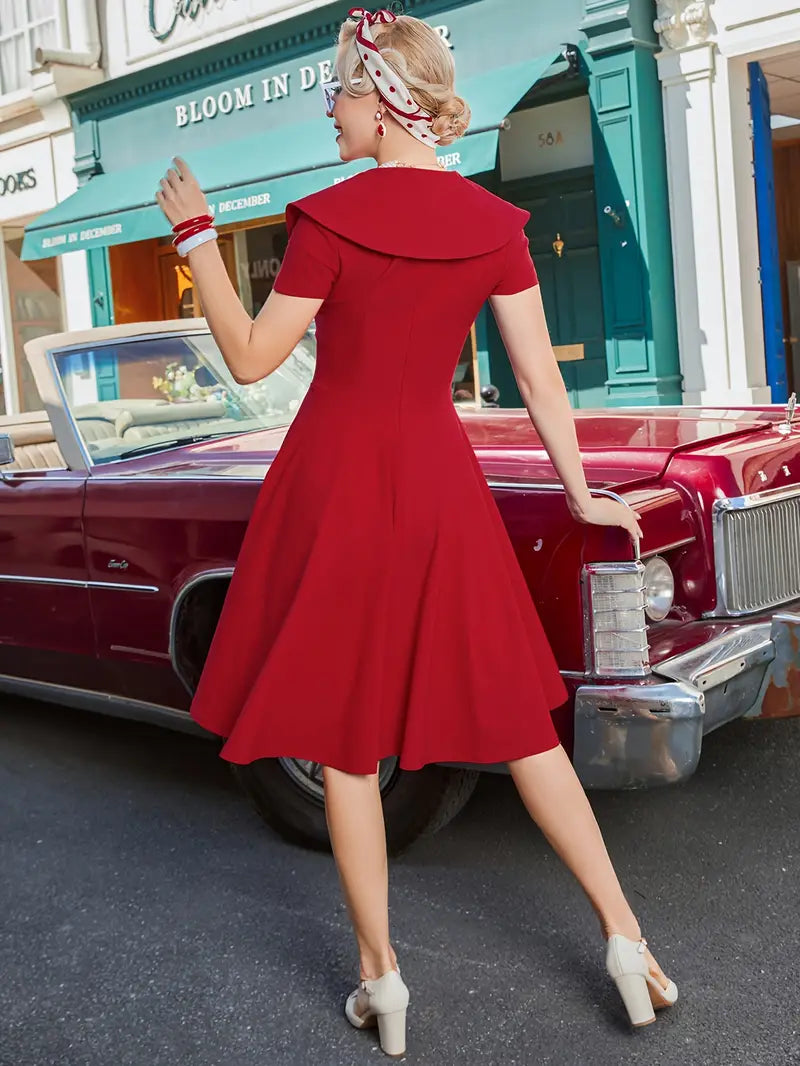 Robe rouge retro vintage 50s