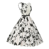Robe a fleur noir et blanc