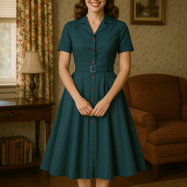 Robe bleu vintage années 40