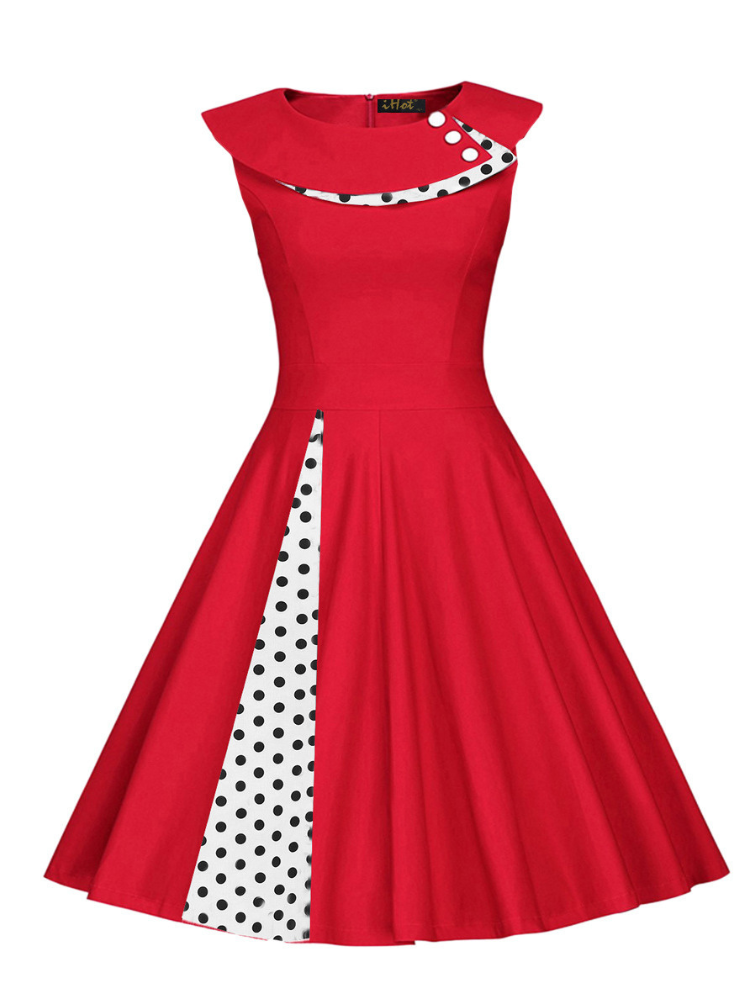 Robe fluide vintage rouge années 50