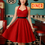 Robe rouge vintage rockabilly 50s