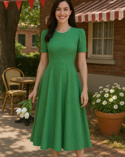 Robe verte guinguette vintage
