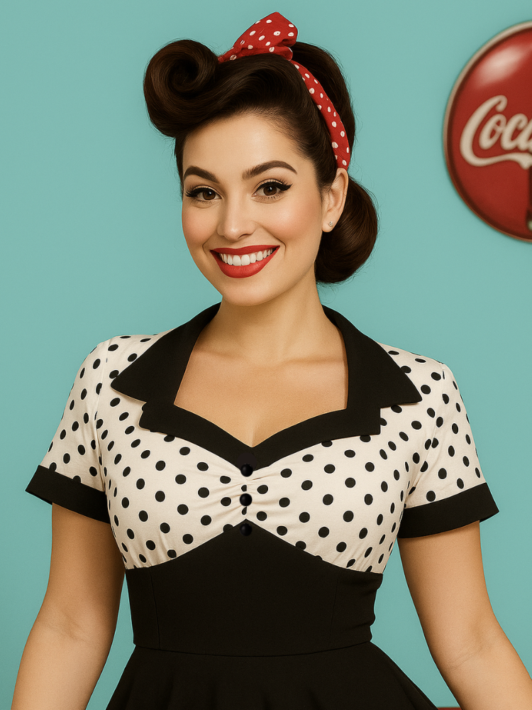 Robe vintage évasée style rockabilly