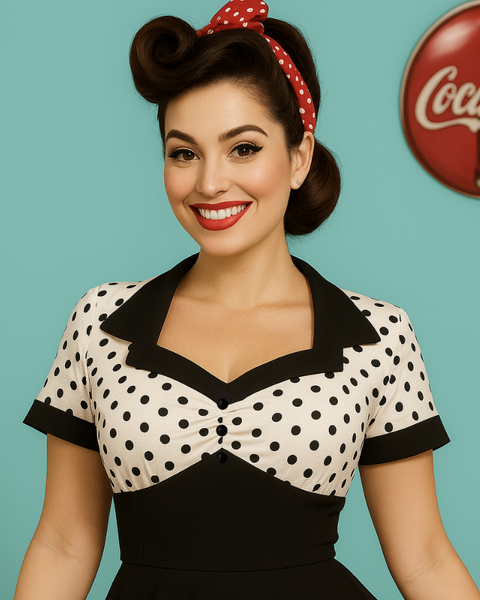 Robe vintage évasée style rockabilly