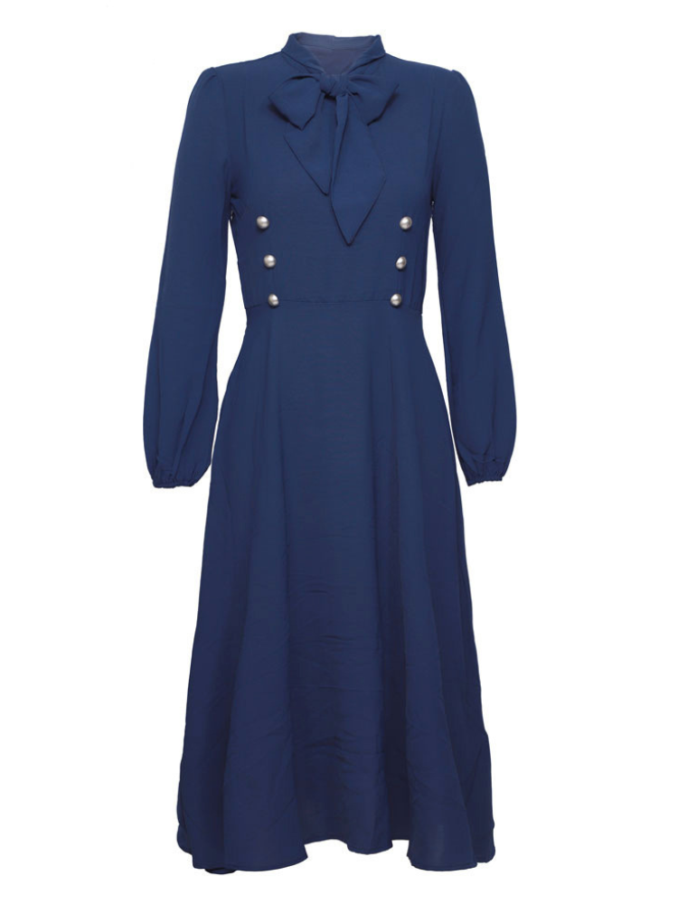 Robe bleu marine longue année 70