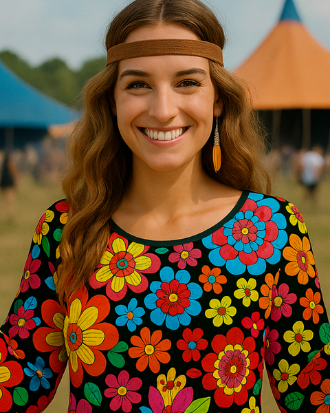 Robe courte hippie vintage 70s