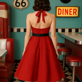 Robe rouge vintage rockabilly 50s