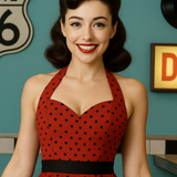 Robe rouge vintage rockabilly 50s