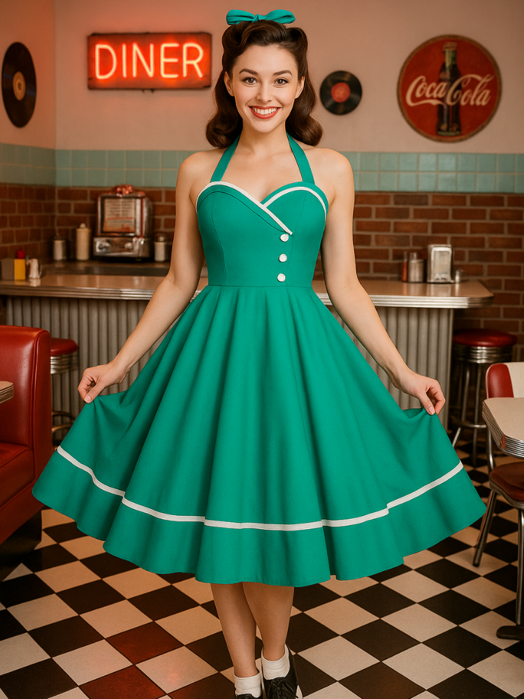 Robe trapèze vintage années 1950