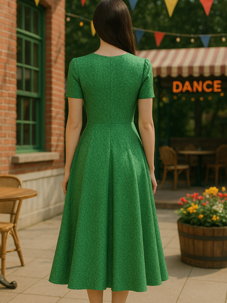 Robe verte guinguette vintage