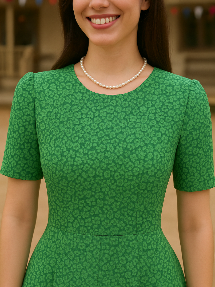 Robe verte guinguette vintage