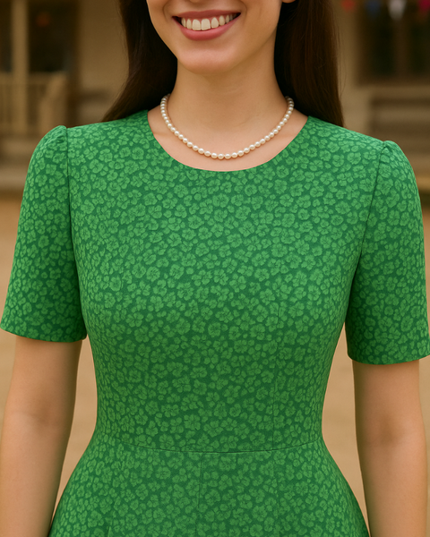 Robe verte guinguette vintage