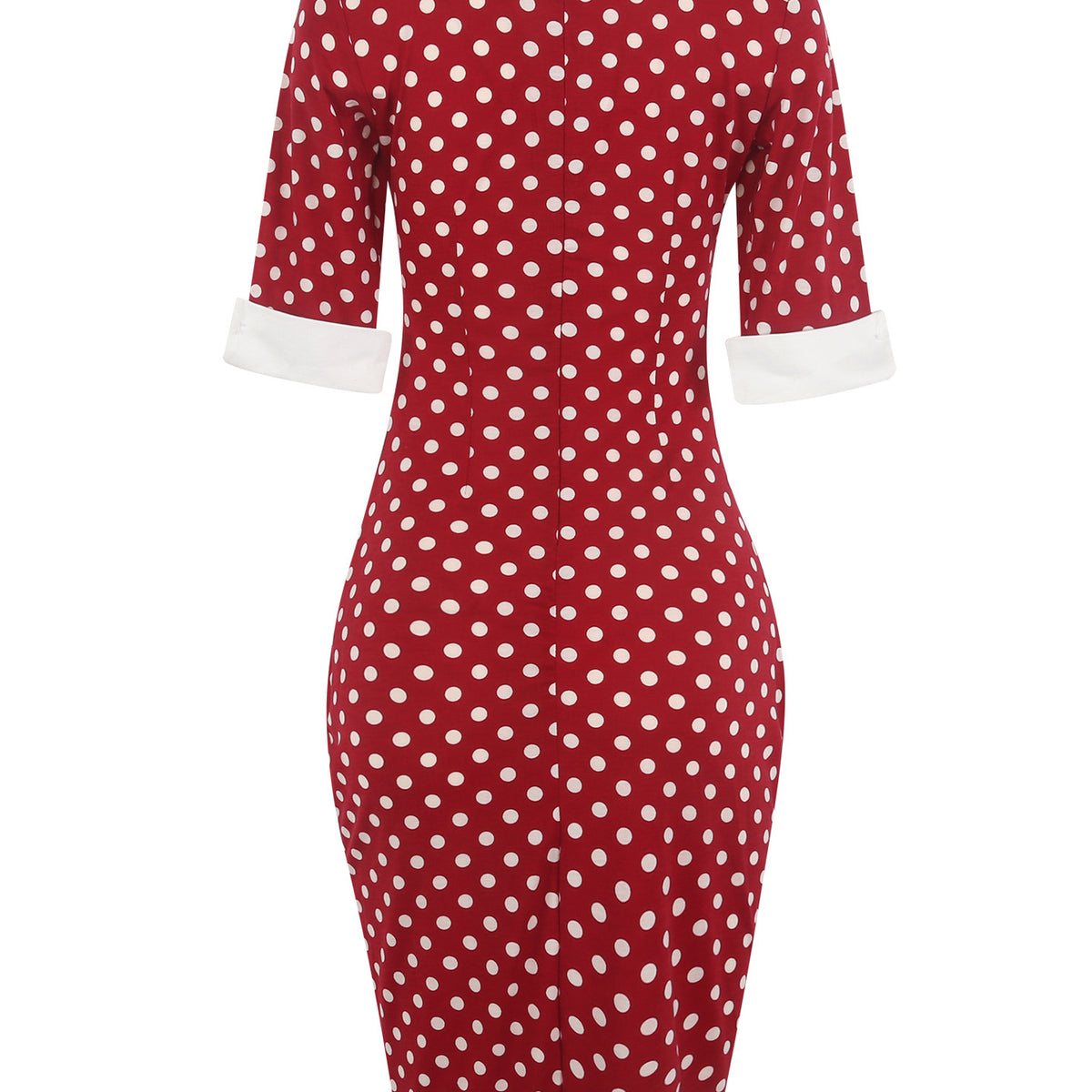 Robe bordeaux à pois col Claudine