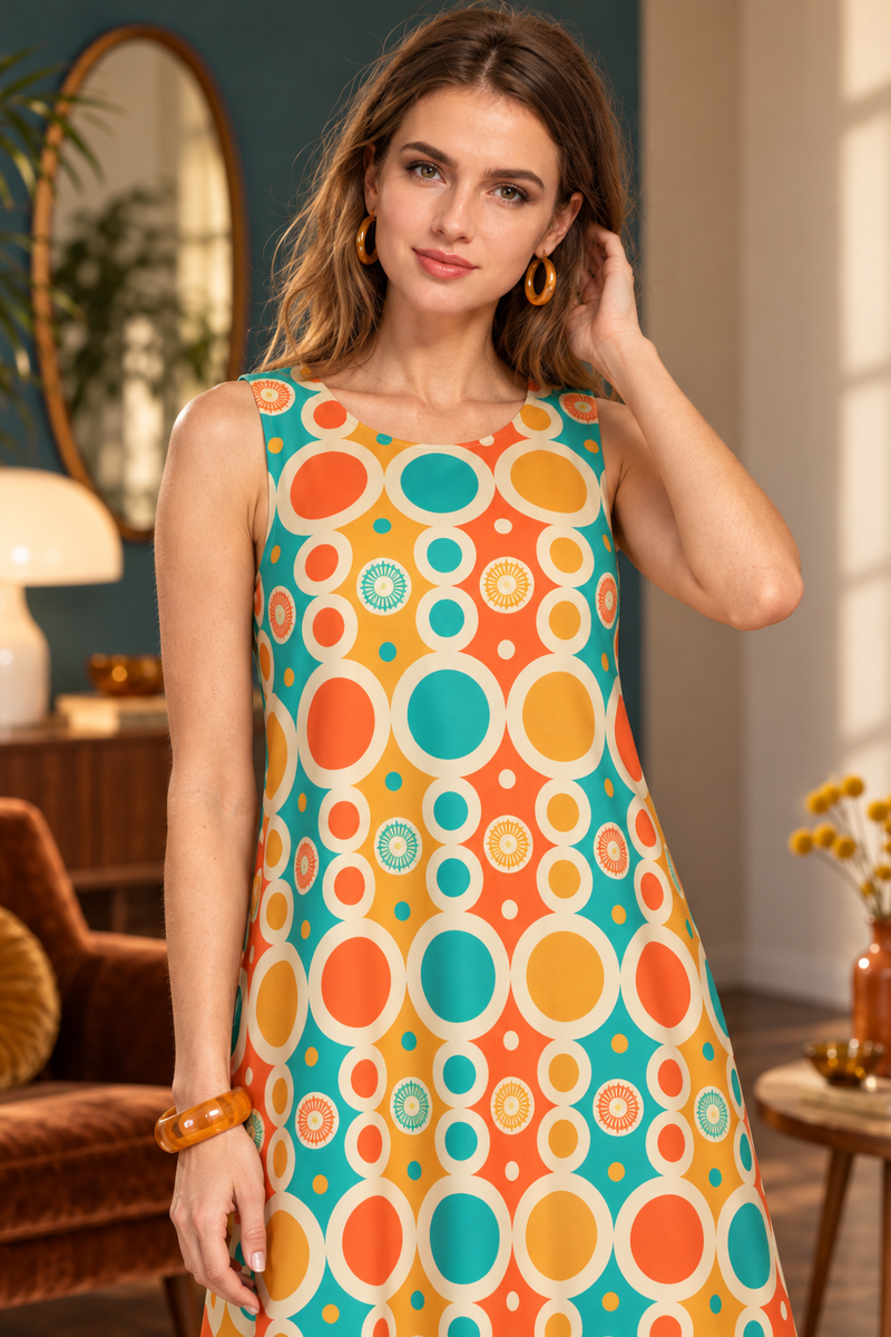 Robe trapèze rétro années 60-70