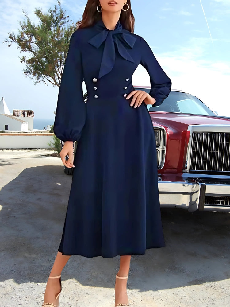 Robe bleu marine longue année 70