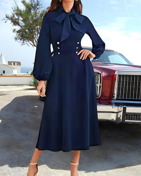 Robe bleu marine longue année 70