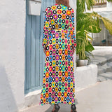 Robe à fleur année 70 de dos