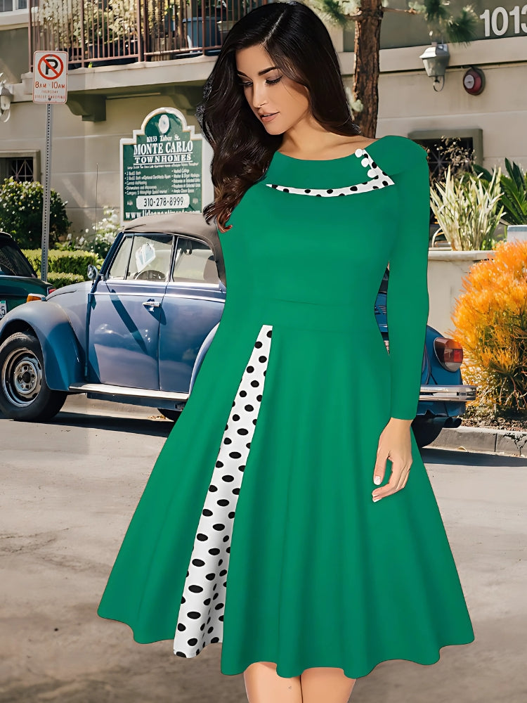 Robe fluide vintage menthe années 50