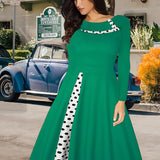 Robe fluide vintage menthe années 50