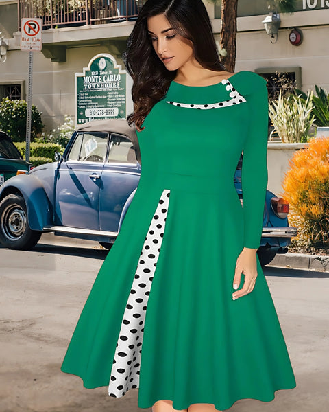 Robe fluide vintage menthe années 50