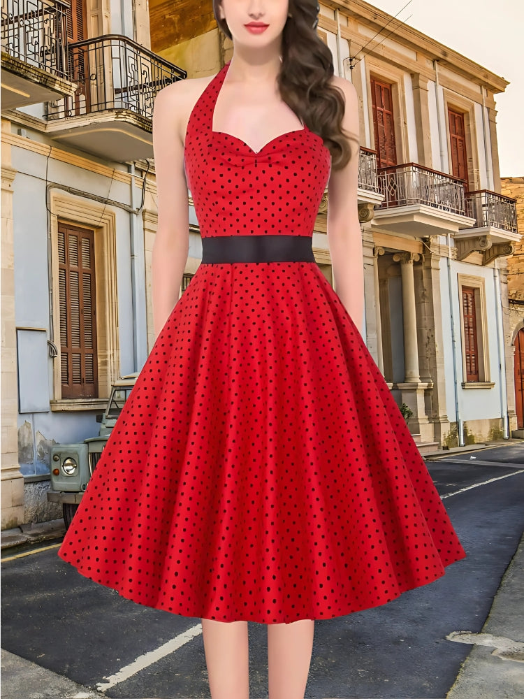 Robe rouge vintage rockabilly 50s