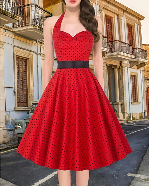 Robe rouge vintage rockabilly 50s