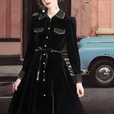Robe velours vintage retro 40s