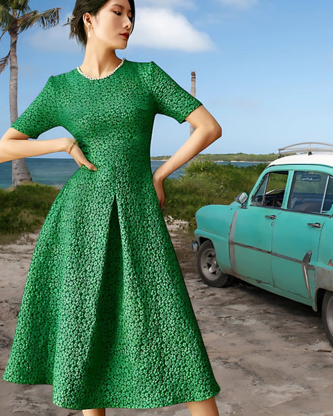 Robe verte american vintage