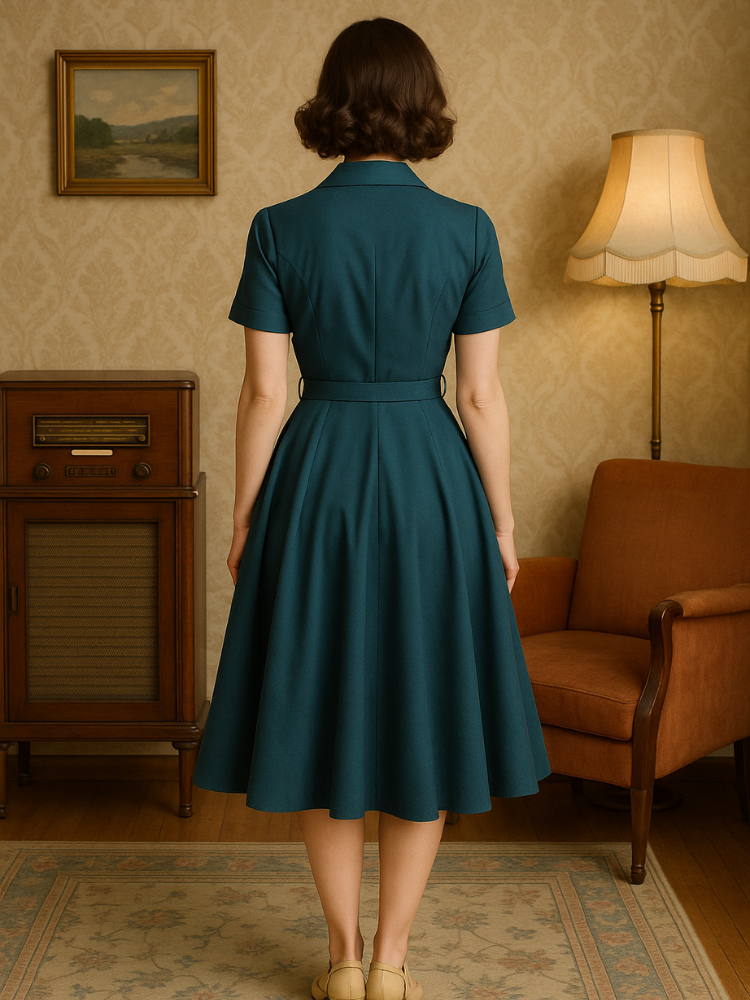 Robe bleu vintage années 40