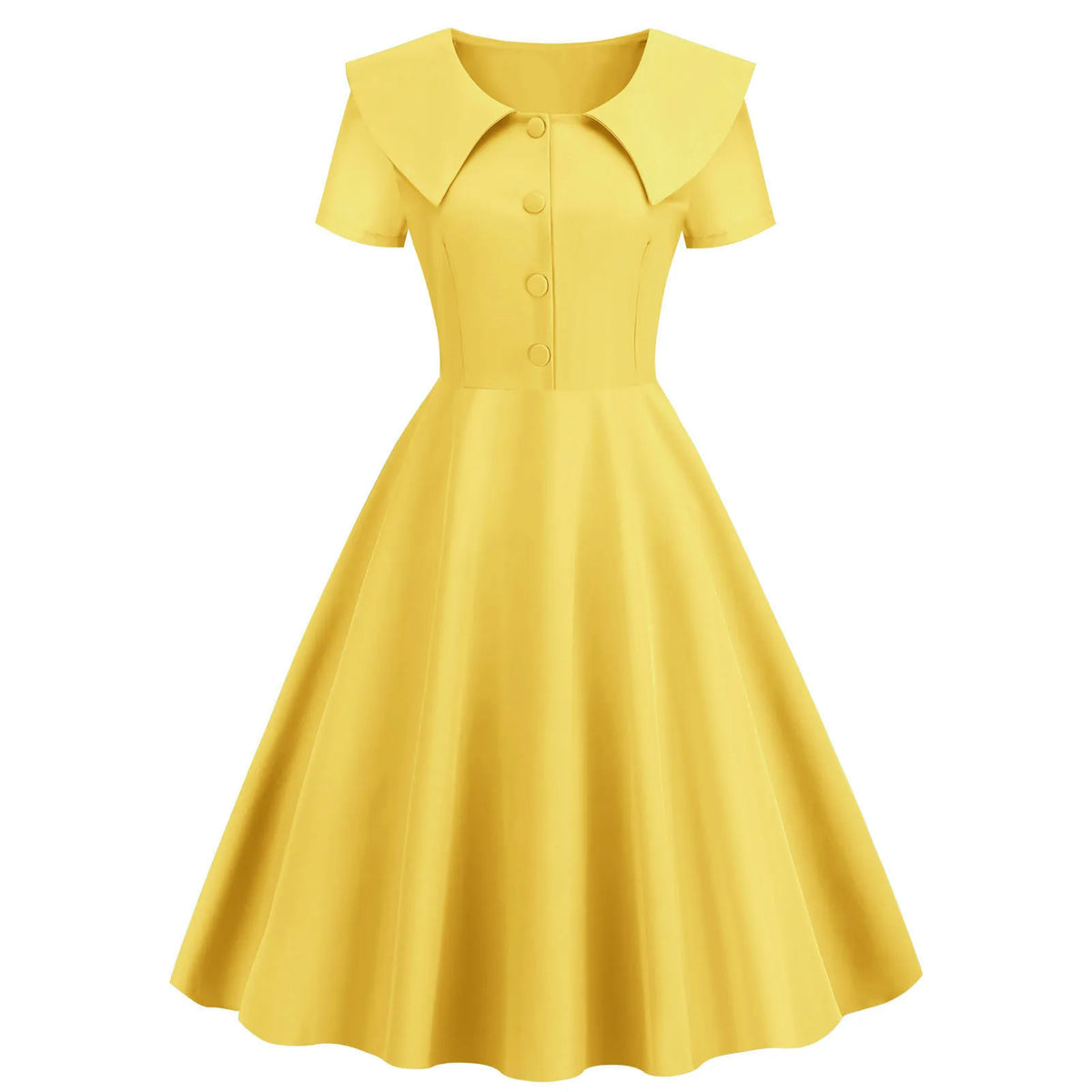 Robe vintage jaune retro années 50