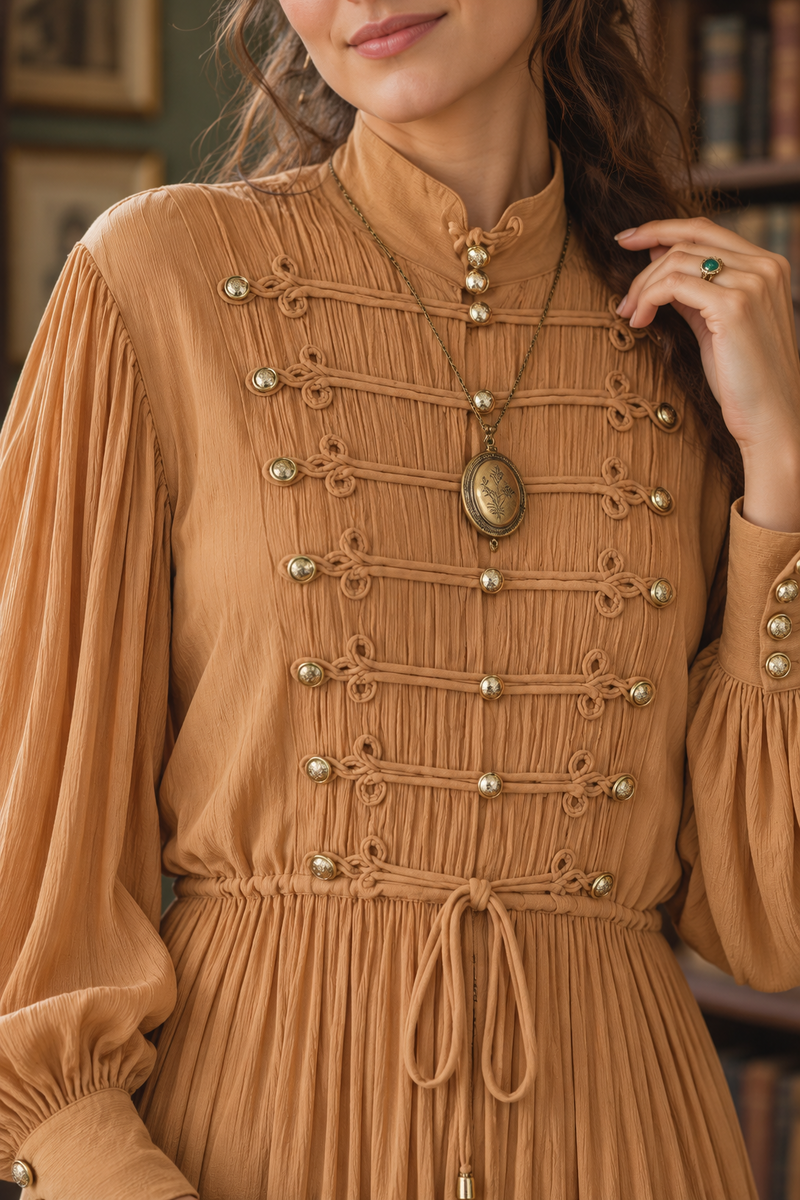 Robe longue camel années 1970