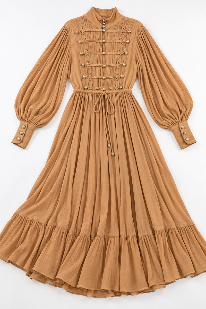 Robe longue camel années 1970