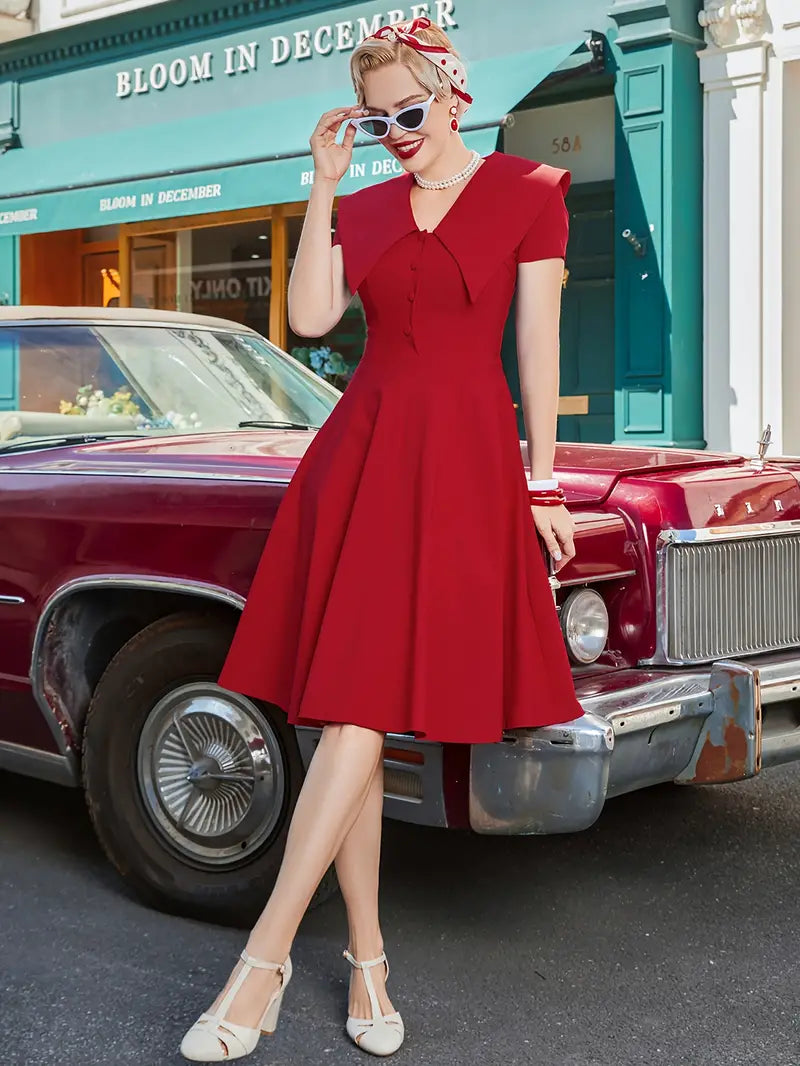 Robe rouge american vintage 50s