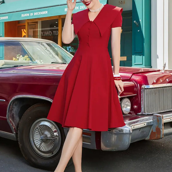 Robe rouge american vintage 50s