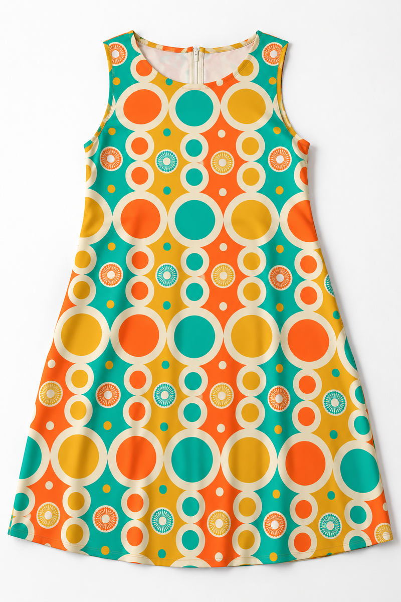 Robe trapèze rétro années 60-70