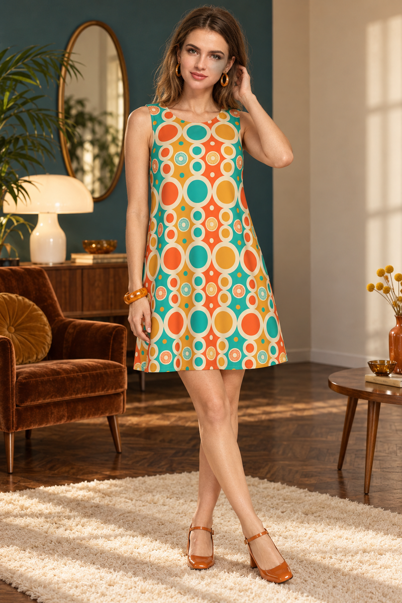 Robe trapèze rétro années 60-70