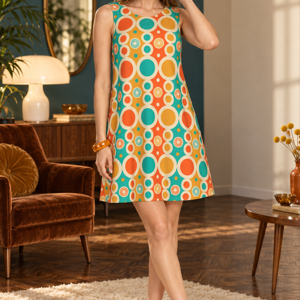 Robe trapèze rétro années 60-70